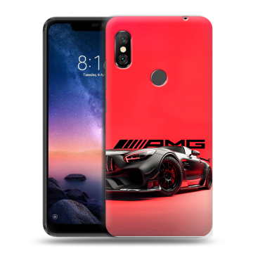Силиконовый чехол на Xiaomi RedMi Note 6 Pro с принтом Мерседес Mercedes AMG