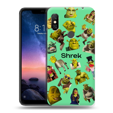 Силиконовый чехол на Xiaomi RedMi Note 6 Pro с принтом Шрек Shrek