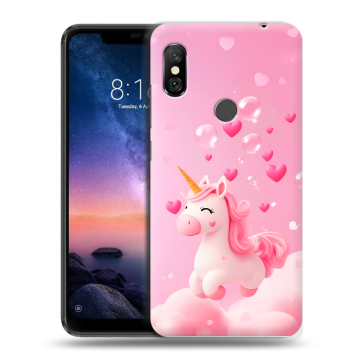 Силиконовый чехол на Xiaomi RedMi Note 6 Pro с принтом Единорог Силиконовый чехол на Xiaomi RedMi Note 6 Pro с принтом Единорог