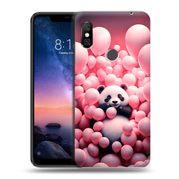 Силиконовый чехол на Xiaomi RedMi Note 6 Pro с принтом Панда Силиконовый чехол на Xiaomi RedMi Note 6 Pro с принтом Панда
