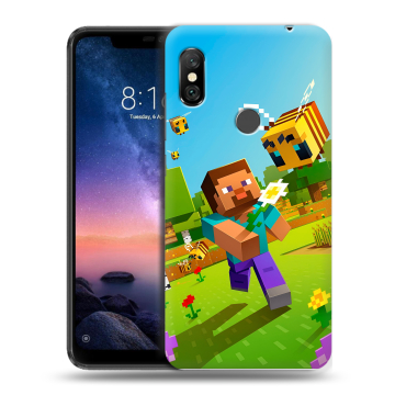 Силиконовый чехол на Xiaomi RedMi Note 6 Pro с принтом Майнкрафт Minecraft