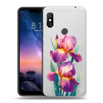 Силиконовый чехол на Xiaomi RedMi Note 6 Pro с принтом Цветы орхидеи