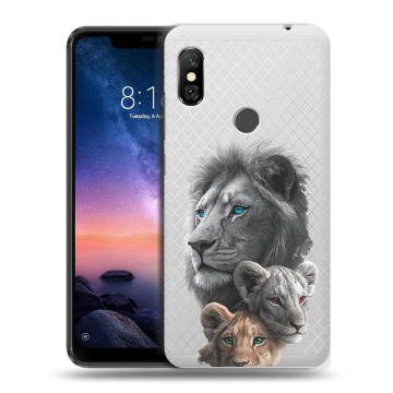 Силиконовый чехол на Xiaomi RedMi Note 6 Pro с принтом Львы
