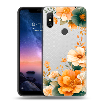 Силиконовый чехол на Xiaomi RedMi Note 6 Pro с принтом Цветы принт