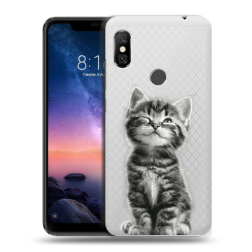 Силиконовый чехол на Xiaomi RedMi Note 6 Pro с принтом Котенок