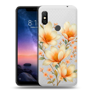 Силиконовый чехол на Xiaomi RedMi Note 6 Pro с принтом Цветы