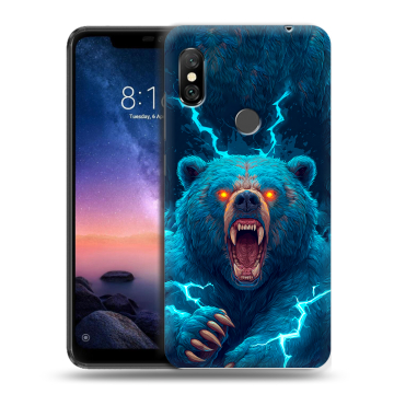 Силиконовый чехол на Xiaomi RedMi Note 6 Pro с принтом Медведь