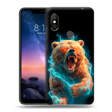Силиконовый чехол на Xiaomi RedMi Note 6 Pro с принтом Медведь
