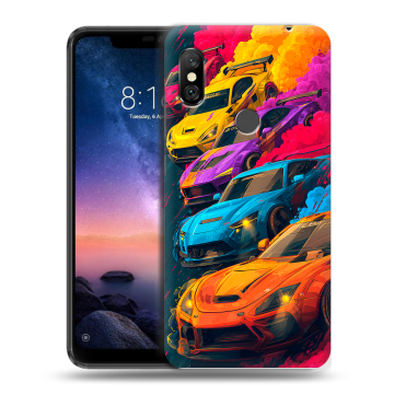 Силиконовый чехол на Xiaomi RedMi Note 6 Pro с принтом Тачки