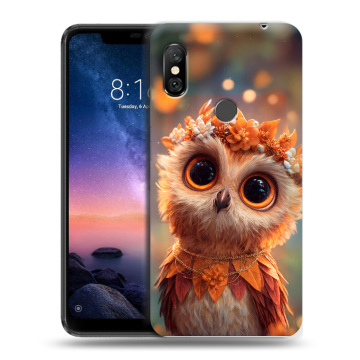 Силиконовый чехол на Xiaomi RedMi Note 6 Pro с принтом Милая сова