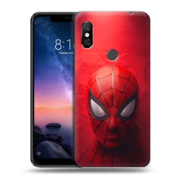 Силиконовый чехол на Xiaomi RedMi Note 6 Pro с принтом Spiderman Человек паук Силиконовый чехол на Xiaomi RedMi Note 6 Pro с принтом Spiderman Человек паук