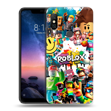 Силиконовый чехол на Xiaomi RedMi Note 6 Pro с принтом Roblox Роблокс
