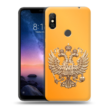 Силиконовый чехол на Xiaomi RedMi Note 6 Pro с принтом Герб Флаг России