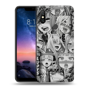 Силиконовый чехол на Xiaomi RedMi Note 6 Pro с принтом Ahegao Ахегао Аниме
