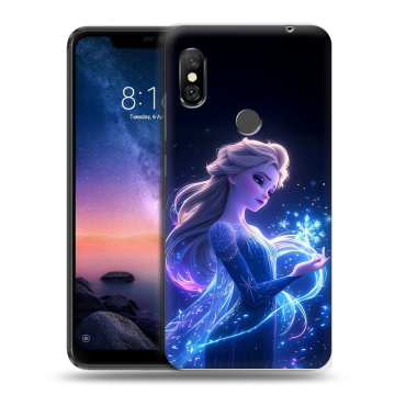 Силиконовый чехол на Xiaomi RedMi Note 6 Pro с принтом Холодное сердце Frozen