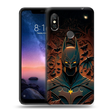 Силиконовый чехол на Xiaomi RedMi Note 6 Pro с принтом Batman Бэтмен