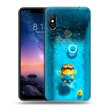 Силиконовый чехол на Xiaomi RedMi Note 6 Pro с принтом Миньоны