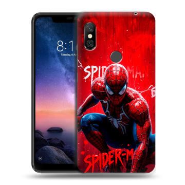 Силиконовый чехол на Xiaomi RedMi Note 6 Pro с принтом Spiderman Человек паук