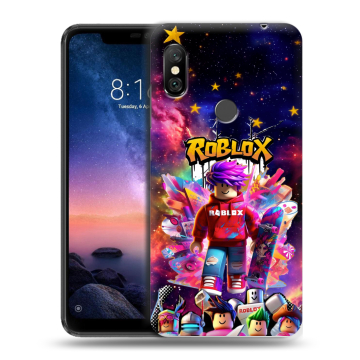 Силиконовый чехол на Xiaomi RedMi Note 6 Pro с принтом Roblox Роблокс