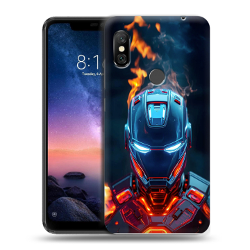 Силиконовый чехол на Xiaomi RedMi Note 6 Pro с принтом IronMan Железный человек Силиконовый чехол на Xiaomi RedMi Note 6 Pro с принтом IronMan Железный человек