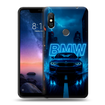 Силиконовый чехол на Xiaomi RedMi Note 6 Pro с принтом BMW БМВ Силиконовый чехол на Xiaomi RedMi Note 6 Pro с принтом BMW БМВ