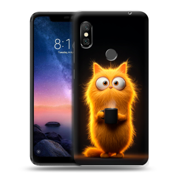 Силиконовый чехол на Xiaomi RedMi Note 6 Pro с принтом Смешной кот