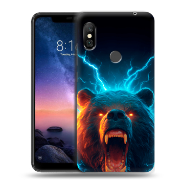 Силиконовый чехол на Xiaomi RedMi Note 6 Pro с принтом Медведь