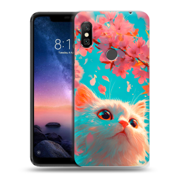 Силиконовый чехол на Xiaomi RedMi Note 6 Pro с принтом Красивый кот