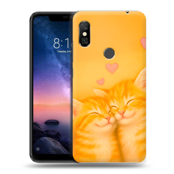 Силиконовый чехол на Xiaomi RedMi Note 6 Pro с принтом Милые котята