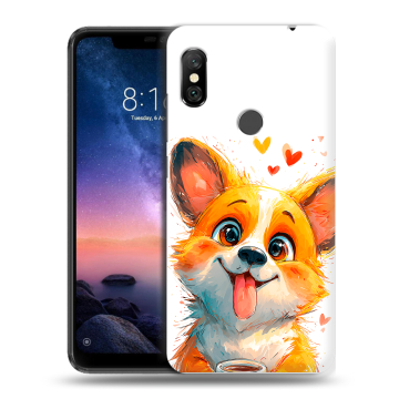 Силиконовый чехол на Xiaomi RedMi Note 6 Pro с принтом корги