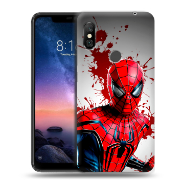 Силиконовый чехол на Xiaomi RedMi Note 6 Pro с принтом Spiderman Человек паук