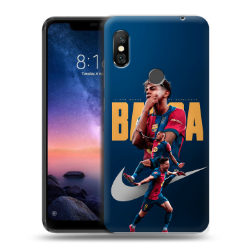 Силиконовый чехол на Xiaomi RedMi Note 6 Pro с принтом Барселона Barca Yamal Силиконовый чехол на Xiaomi RedMi Note 6 Pro с принтом Барселона Barca Yamal