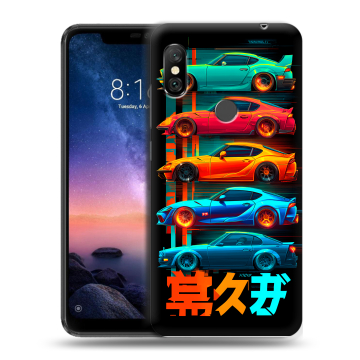 Силиконовый чехол на Xiaomi RedMi Note 6 Pro с принтом машины тачки