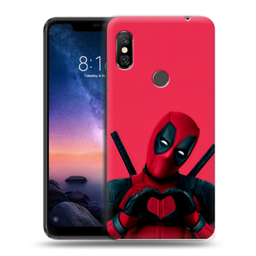 Силиконовый чехол на Xiaomi RedMi Note 6 Pro с принтом Дедпул Deadpool Силиконовый чехол на Xiaomi RedMi Note 6 Pro с принтом Дедпул Deadpool
