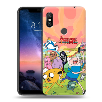 Силиконовый чехол на Xiaomi RedMi Note 6 Pro с принтом Adventure time Время приключений