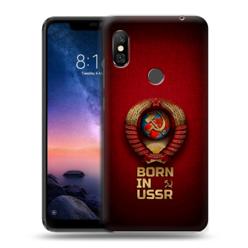 Силиконовый чехол на Xiaomi RedMi Note 6 Pro с принтом Флаг Герб СССР