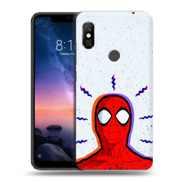 Силиконовый чехол на Xiaomi RedMi Note 6 Pro с принтом Spiderman Человек паук