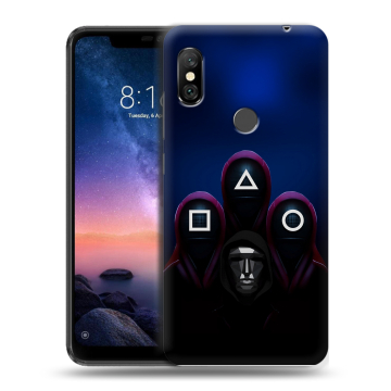 Силиконовый чехол на Xiaomi RedMi Note 6 Pro с принтом Игра Кальмара