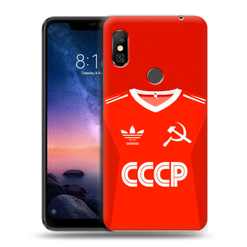 Силиконовый чехол на Xiaomi RedMi Note 6 Pro с принтом Флаг Герб СССР