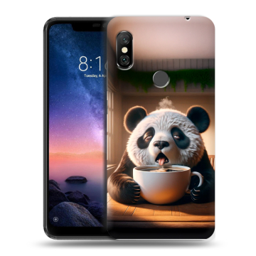 Силиконовый чехол на Xiaomi RedMi Note 6 Pro с принтом смешная панда