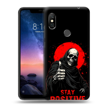 Силиконовый чехол на Xiaomi RedMi Note 6 Pro с принтом смешной скелет