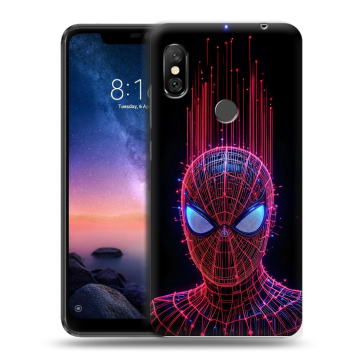 Силиконовый чехол на Xiaomi RedMi Note 6 Pro с принтом Spiderman Человек паук