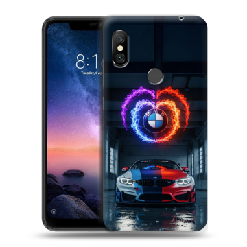Силиконовый чехол на Xiaomi RedMi Note 6 Pro с принтом BMW БМВ