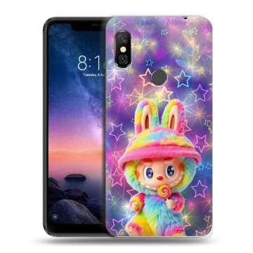 Силиконовый чехол на Xiaomi RedMi Note 6 Pro с принтом Labubu Лабубу Силиконовый чехол на Xiaomi RedMi Note 6 Pro с принтом Labubu Лабубу