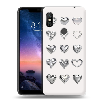 Силиконовый чехол на Xiaomi RedMi Note 6 Pro с принтом Y2K сердечки