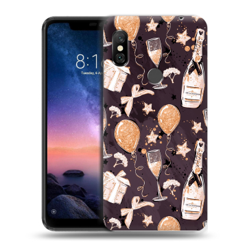 Силиконовый чехол на Xiaomi RedMi Note 6 Pro с принтом Новый год
