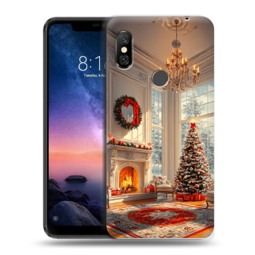 Силиконовый чехол на Xiaomi RedMi Note 6 Pro с принтом Новый год