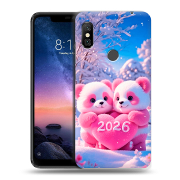 Силиконовый чехол на Xiaomi RedMi Note 6 Pro с принтом Новый год