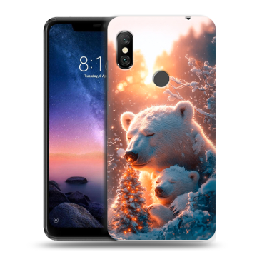 Силиконовый чехол на Xiaomi RedMi Note 6 Pro с принтом Новый год