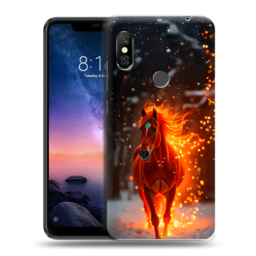 Силиконовый чехол на Xiaomi RedMi Note 6 Pro с принтом Новый год